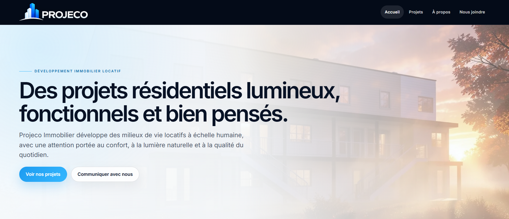 Projeco Immobilier — site web